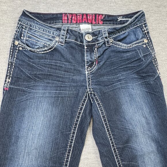 Hydraulic Womens Blue Denim Gramercy Denim Capri Jeans Low Rise Pink Size 5/6 - Picture 3 of 14